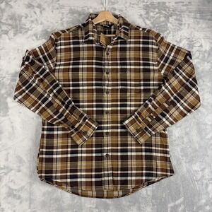 Eddie Bauer Field Flannel Flex 2.0 Shirt Plaid Navy Green White Mens Large NWT